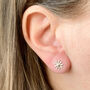 Sterling Silver Flower Earrings In A Gift Tin, thumbnail 4 of 12
