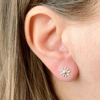 Sterling Silver Flower Earrings In A Gift Tin, 4 of 12