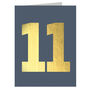 Mini Gold Foiled Number Eleven Card, thumbnail 2 of 5