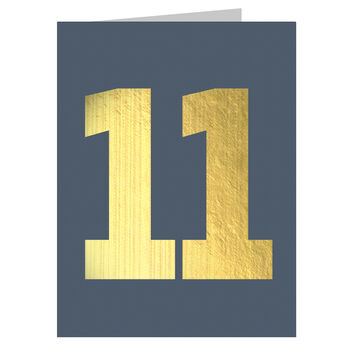 Mini Gold Foiled Number Eleven Card, 2 of 5