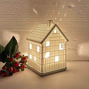 Porcelain Half Timbered House Tealight Holder By Nest Gifts