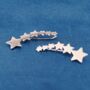 Silver Star Climber Earrings, Star Hanging Earrings, thumbnail 5 of 7