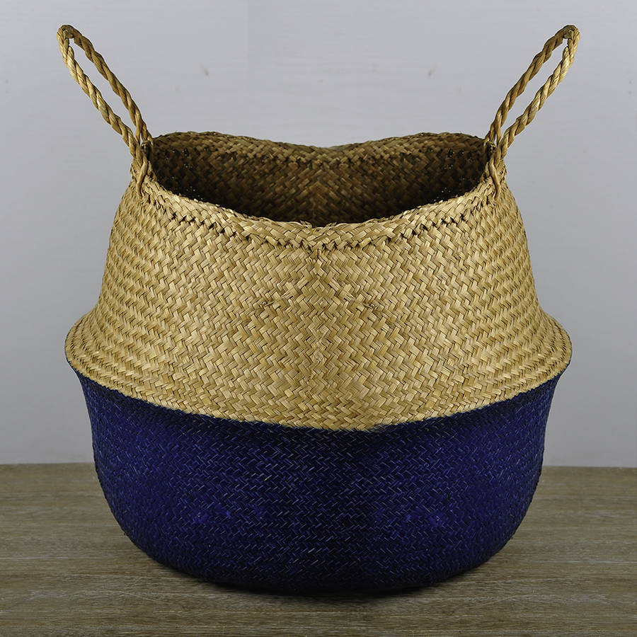 basket weave royal blue storage basket by dibor
