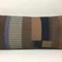 Combed Stripe Cushion, Mocha, Chocolate + Navy, thumbnail 5 of 5