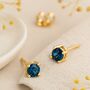 9ct Gold London Blue Topaz December Birthstone Stud Earrings, thumbnail 3 of 4