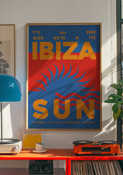 Ibiza Print | Holiday | Poster | Wall Art | A5 A4 A3 | Sun | Bold | Typographic | Wall Decor | Destination | Summer | Retro | Boho, 2 of 4