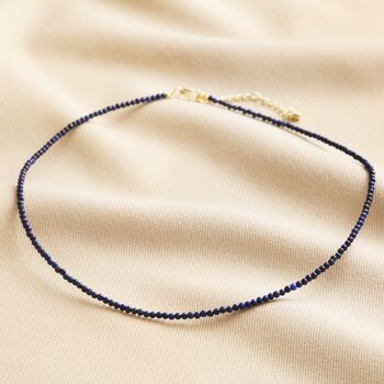 Delicate Blue Stone Beaded Necklace, 5 of 6