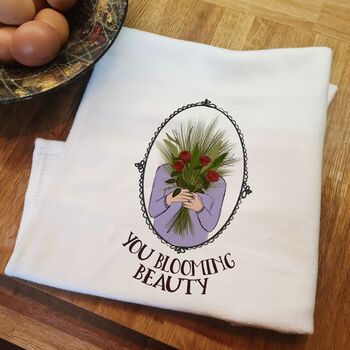 Personalised June Birth Flower Tea Towel, 5 of 9