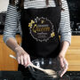 Personalised Queen Bee Black 100% Cotton Chef's Apron, thumbnail 2 of 5