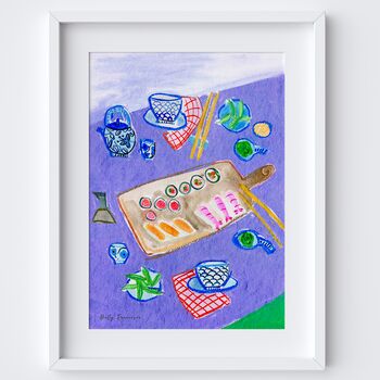 Sushi Japanese Table Scene Art Print, 2 of 6