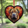 Shar Pei Stained Glass Effect Heart Suncatcher, thumbnail 4 of 5