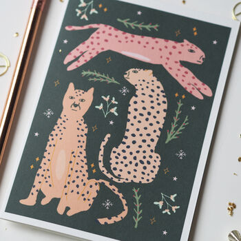 Jungle Cheetah Christmas Card, 2 of 6