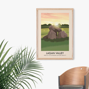 Lagan Valley Aonb Travel Poster Art Print, 4 of 8