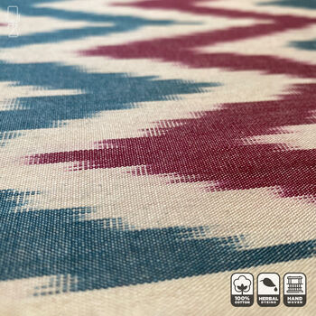 Zig Zag And Striped Cotton Ikat Cushion Cover, 3 of 7