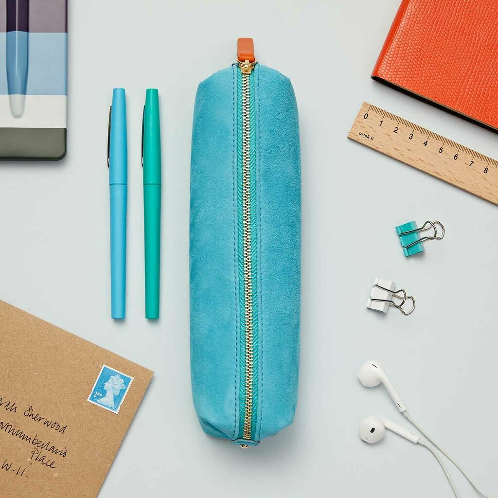 Luxury Sustainable Suede Pencil Case By Stow