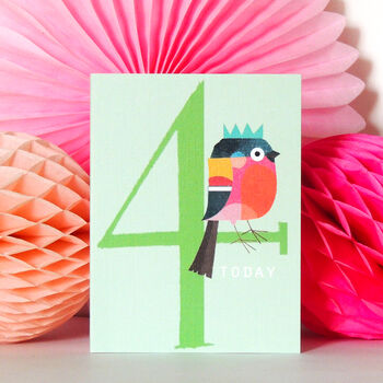 Mini Happy Birdie 4th Birthday Card, 3 of 4