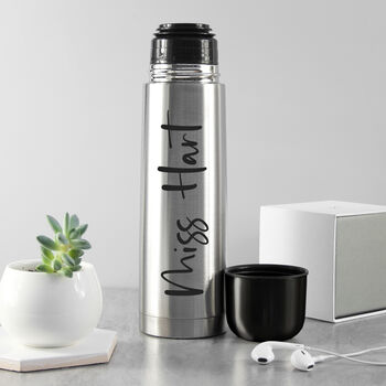 Personalised Stainless Steel Vacuum Flask, 7 of 12