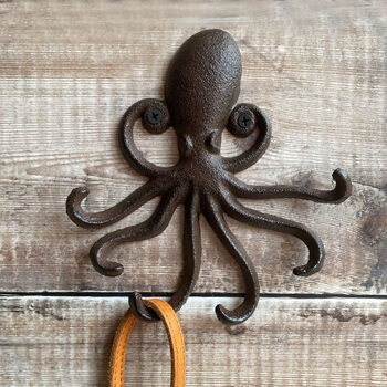 Ozzy Octopus Cast Iron Wall Hook, 4 of 6