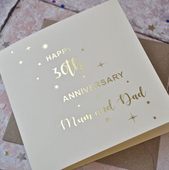 Personalised Gold Foiled Anniversary Card, 4 of 4
