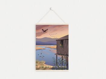 Go Birdwatching Travel Poster Art Print, 6 of 8