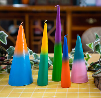 Set Of Three Two Tone Candles, 4 of 4