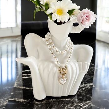 Luxury Ceramic Lady Vase And Removable Necklace Set, 3 of 12