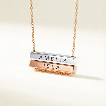 Multiple Name Bar Necklace, 5 of 10