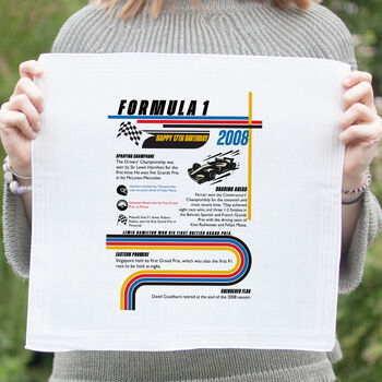 Personalised F1 Season Handkerchief Pair Birthday Gift For Formula One Fan, 5 of 6