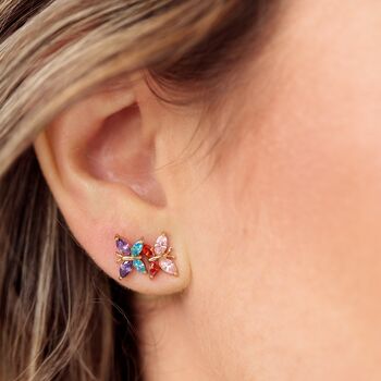 Colour Pop Butterfly Stud Earrings, 3 of 9