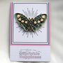 Butterfly Brooch With Green And Pink Floral Elements, thumbnail 2 of 4