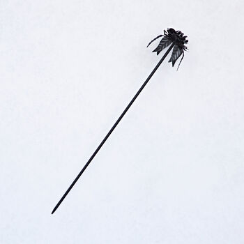 Recycled Iron Black Rose Garden Stake, 6 of 7