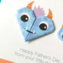 Funny Happy Father's Day Little Monster Card, thumbnail 4 of 8