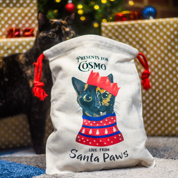 Hand Drawn Dog Christmas Present Sack Personalised, 4 of 9