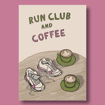 Run Club And Coffee Print, 6 of 9