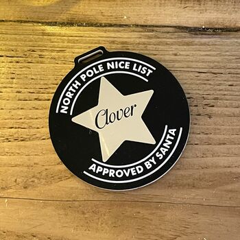 Personalised Nice List Star Christmas Tree Decoration, 2 of 5