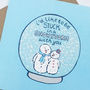 Snowglobe Christmas Card Couples, thumbnail 2 of 5
