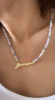 Handmade Pastel Beaded Name Necklace, 3 of 3
