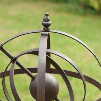 Large Iron Vintage Armillary Sphere Garden Ornament, 3 of 5