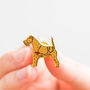 Irish Terrier Gold Plated Enamel Pin Badge, thumbnail 2 of 4