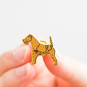 Irish Terrier Gold Plated Enamel Pin Badge, 2 of 4