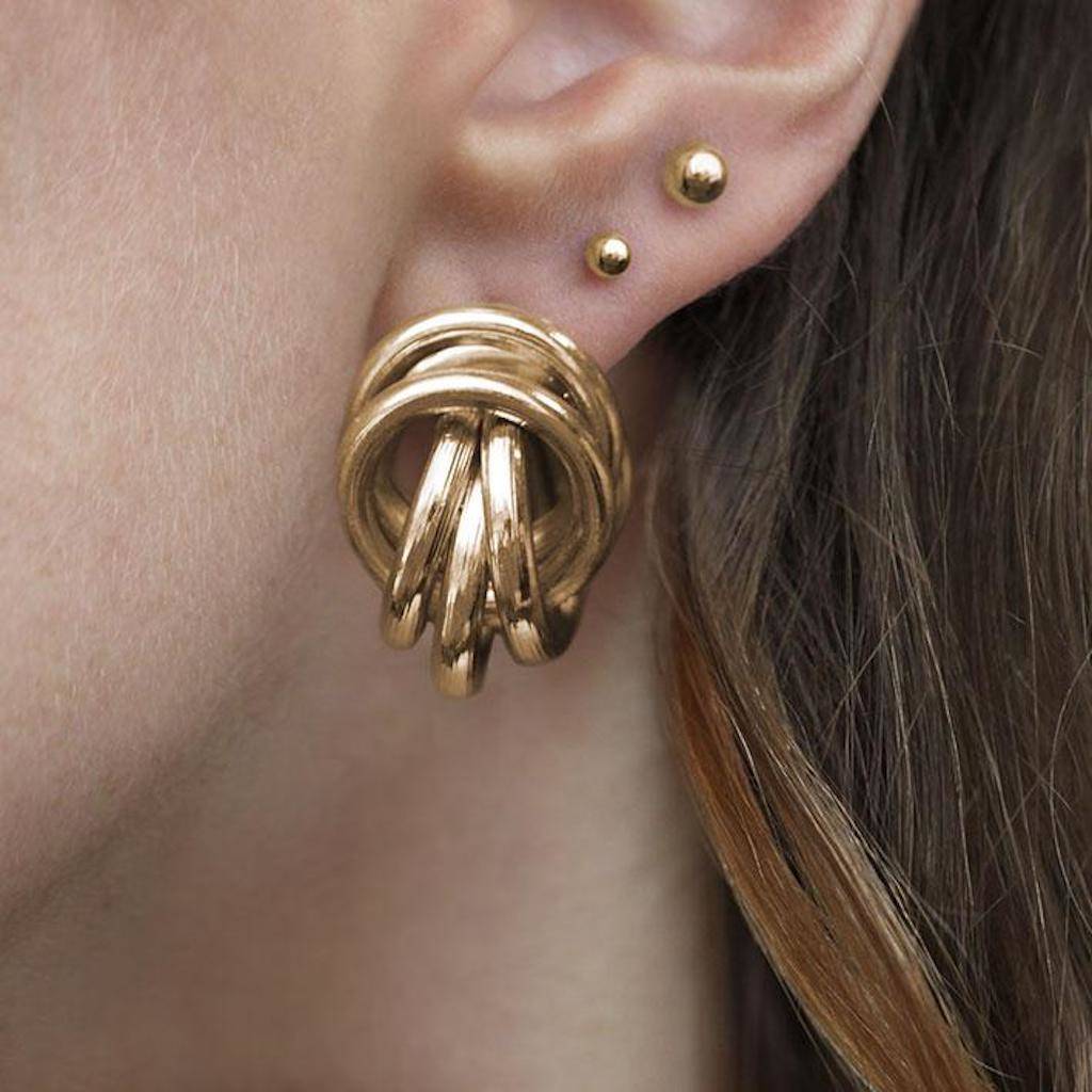 Triple Knot Earrings Silver Or Gold By Regalrose Triple Knot Earrings Silver Or Gold