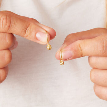 Gold Peppercorn Drop Earrings, 18k Gold Vermeil, 5 of 8