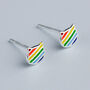 Sterling Silver Rainbow Cat Stud Earrings, thumbnail 3 of 6