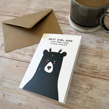 Girl Dad, A6 Daddy Bear Father's Day Card, 3 of 6
