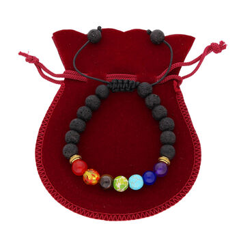 Chakra Lava Rock Adjustable Bracelet Gift For Her And Him, 5 of 5
