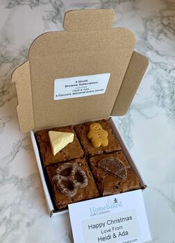 Christmas Four Flavour Brownie Subscription, 2 of 2