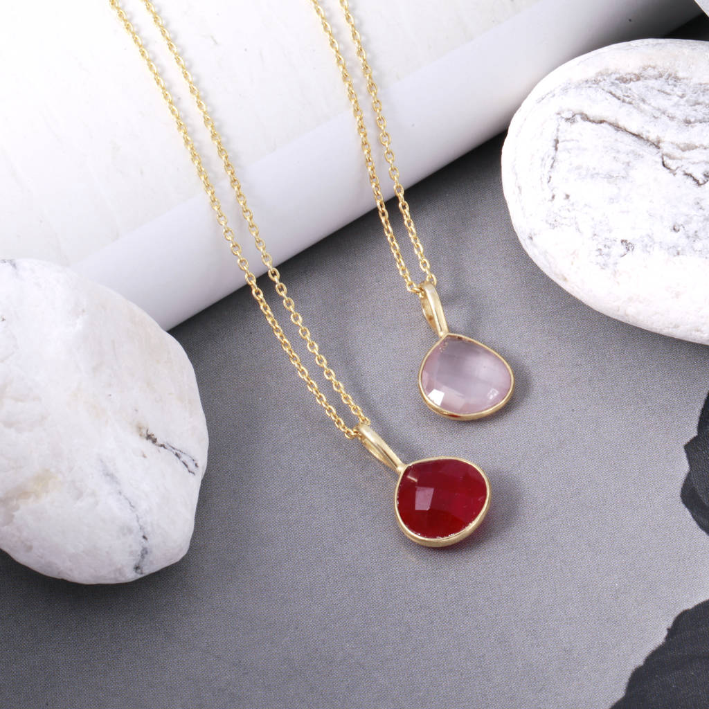 pink gemstone pendant necklace by holly blake