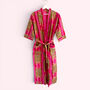Pink Tiger Print 100% Cotton Dressing Gown, thumbnail 4 of 6
