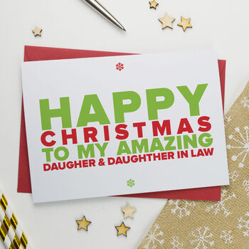 Christmas Card For Amazing Daughter And Daughter In Law By A Is For