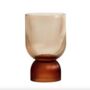 Riva Ribbed Amber Glass Hurricane Vase, thumbnail 8 of 8